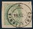 744: 44. 12� mattgr�nn p� brevklipp med komplett Christiania-stpl. 1884. Prima. (HK 3000) Utrop: 700