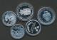 2288: Medaljer i s�lv Danmark, Norge, England o Sverige (5 stk) alle i kapsel,  proof Utrop: 500