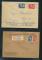 1421: Lot 12 FDC 1942-58, flere litt bedre, hvorav 9 med en litt uvanlig vignett iflg. Br�nne,- ikke listet p� 1 av utgavne? Utrop: 500