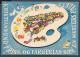 160: Kristiansund. Malepalett med malt bilde av byeb i farger. -Frisk og fargeglad som en mesters palett- (Norway's Town of Gay Colours). Copyright Reiselivsforeningen for Kristiansund N. og Nordmre. Utrop: 75