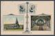 189: Mysen kirke. Flott 2-delt farge kort fra innsiden og utsiden av kirken. Prestene er ogs avbildet. Enerett P. Chr. Jnvik. Stpl Sydbanens postexp i 1906 Utrop: 75, Startbud: 68