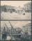 240: Lot 2 stk kort Trondhjem. Jernbanestationen ved havnen. Flere mennesker og skip i foto (Knackstedt&Nther Hamburg, Postgtt 1910) og fra torvet med ett rikt byliv (F. Bruns Boghandel, Ubrukt) Utrop: 100